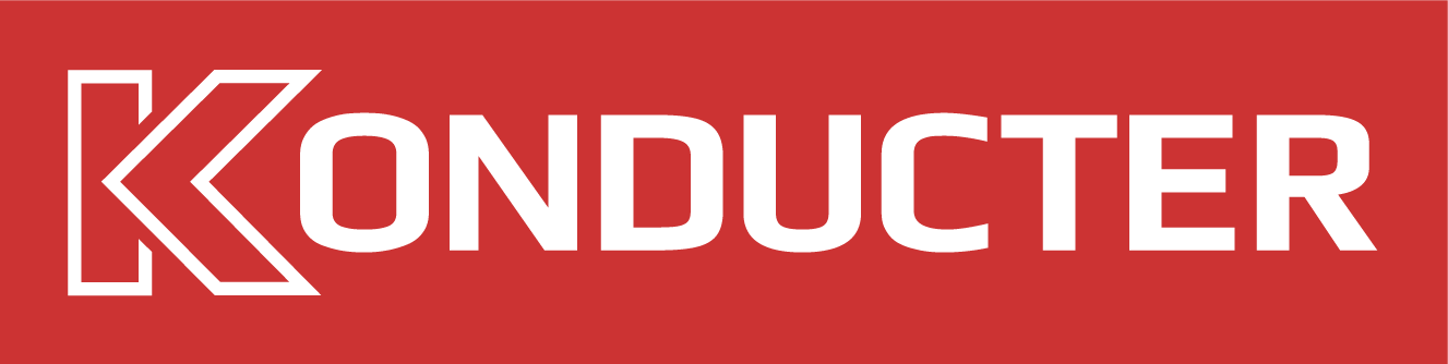 Konducter wordmark, red knockout